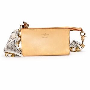 Louis Vuitton Calfskin Leather Pochette Chain Wristlet